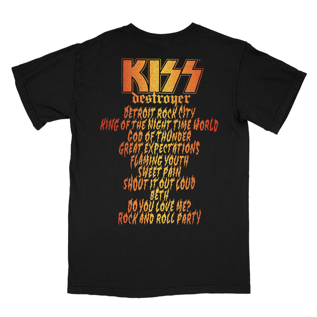 Kiss - Destroyer Track List T-Shirt