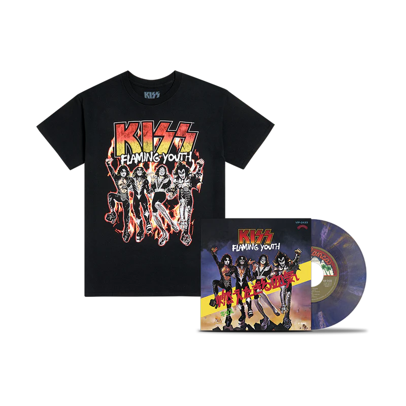 Flaming Youth / God Of Thunder 7” + Flaming Youth Single Cover T-Shirt Bundle