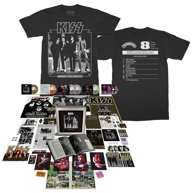 Dressed To Kill 50th Anniversary Super Deluxe 5CD + Blu-ray Audio + Dressed To Kill Since 1975 T-Shirt
