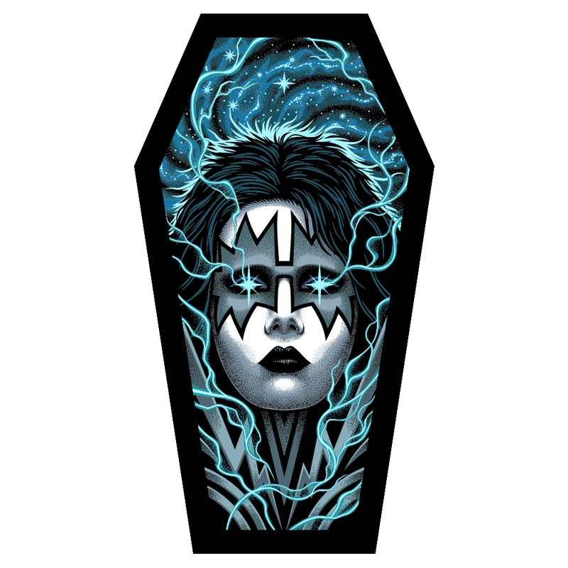 Kiss - The Spaceman Coffin Poster (Screen Printed + Glow In The Dark)