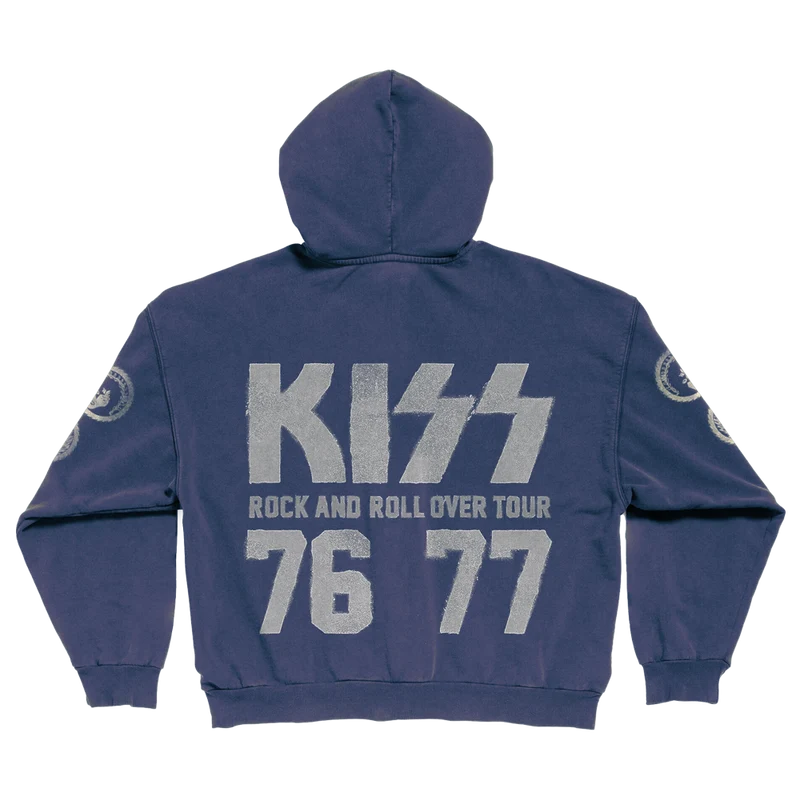 Kiss - Rock and Roll Over Washed Zip Tour Hoodie