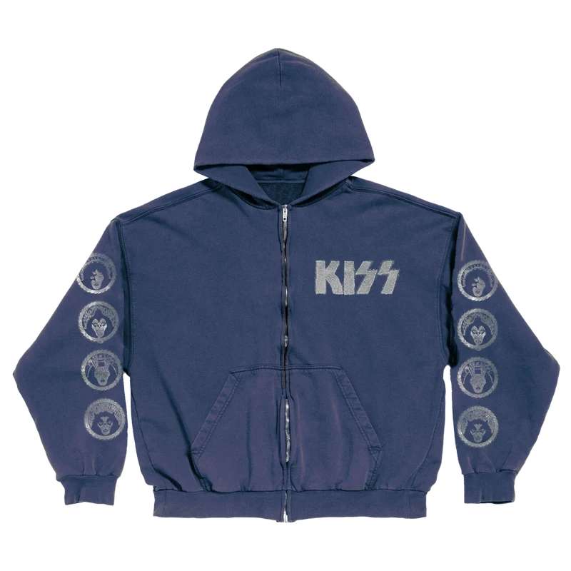 Kiss - Rock and Roll Over Washed Zip Tour Hoodie