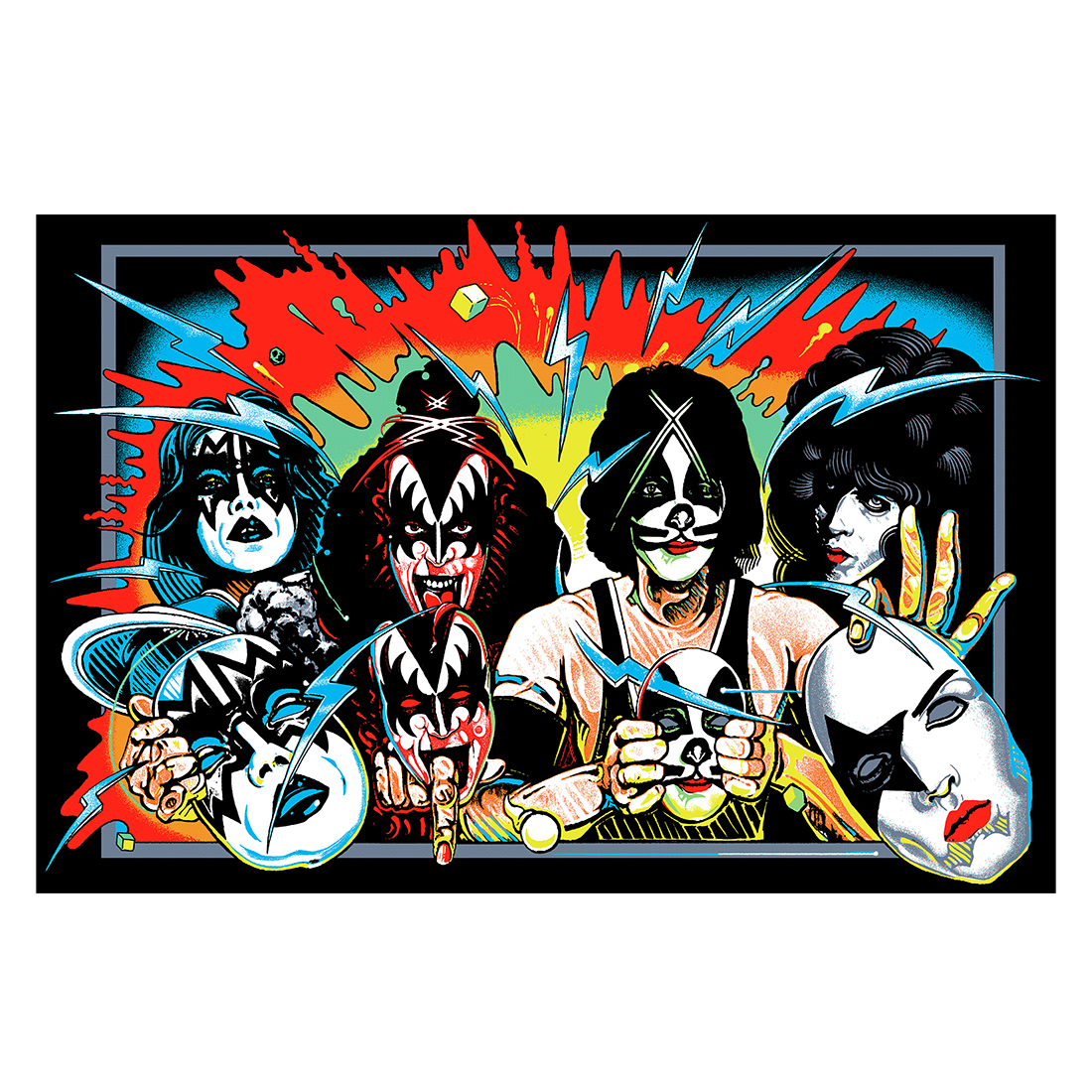 Kiss - Unmasked Flocked Blacklight Poster - LIMITED TO 500 UNITS WORLDWIDE