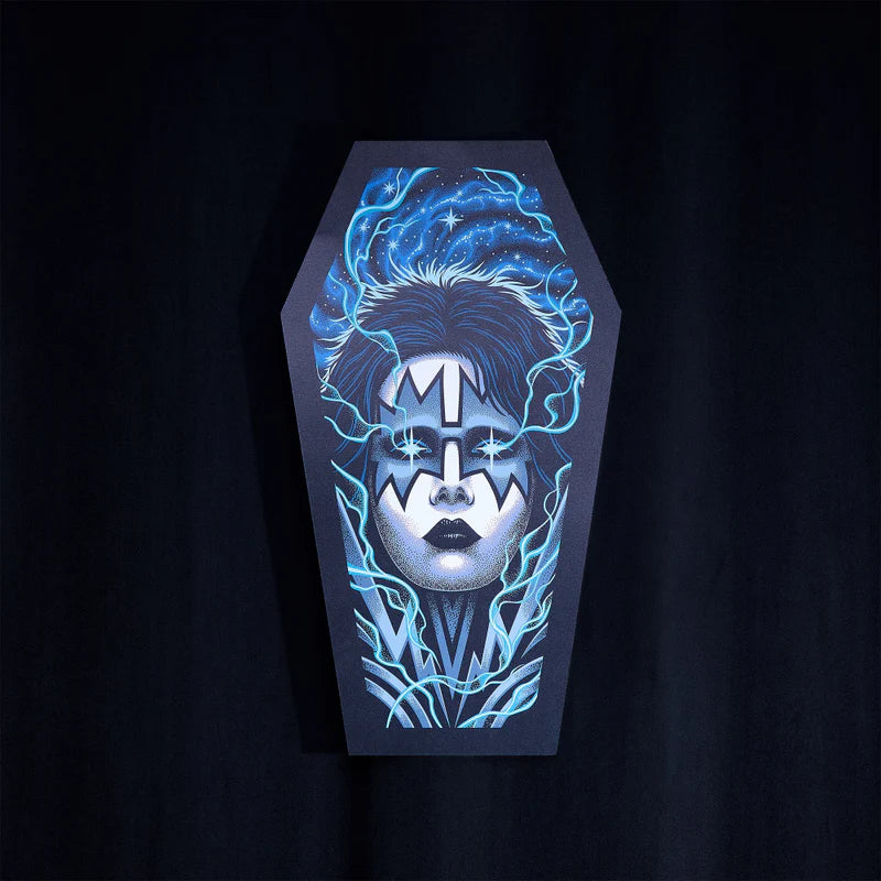 Kiss - The Spaceman Coffin Poster (Screen Printed + Glow In The Dark)