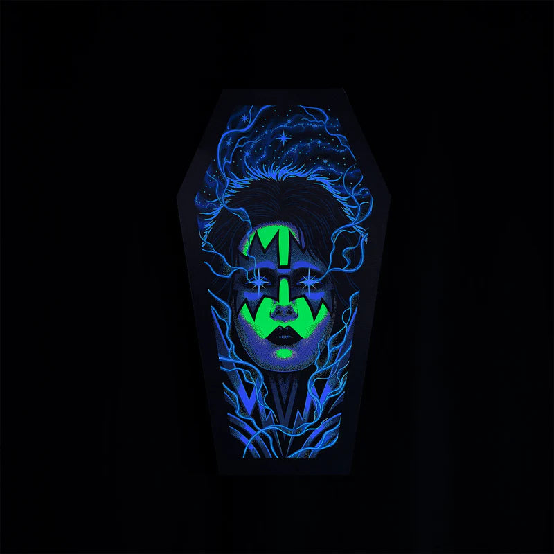 Kiss - The Spaceman Coffin Poster (Screen Printed + Glow In The Dark)