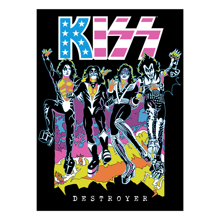 Kiss - Limited Edition USA Destroyer Flocked Blacklight Poster