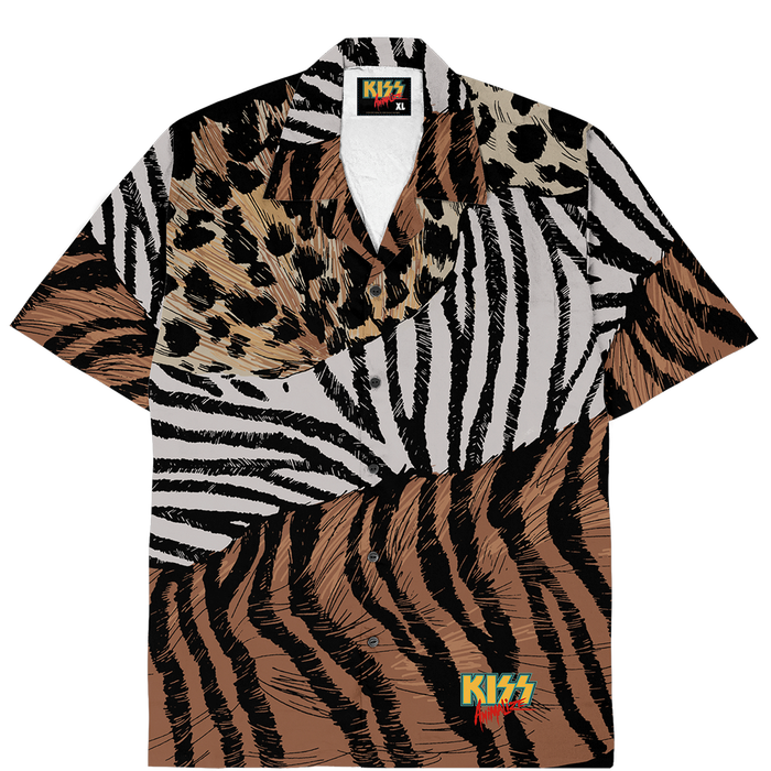 Kiss - Animalize Print Button Up Shirt.