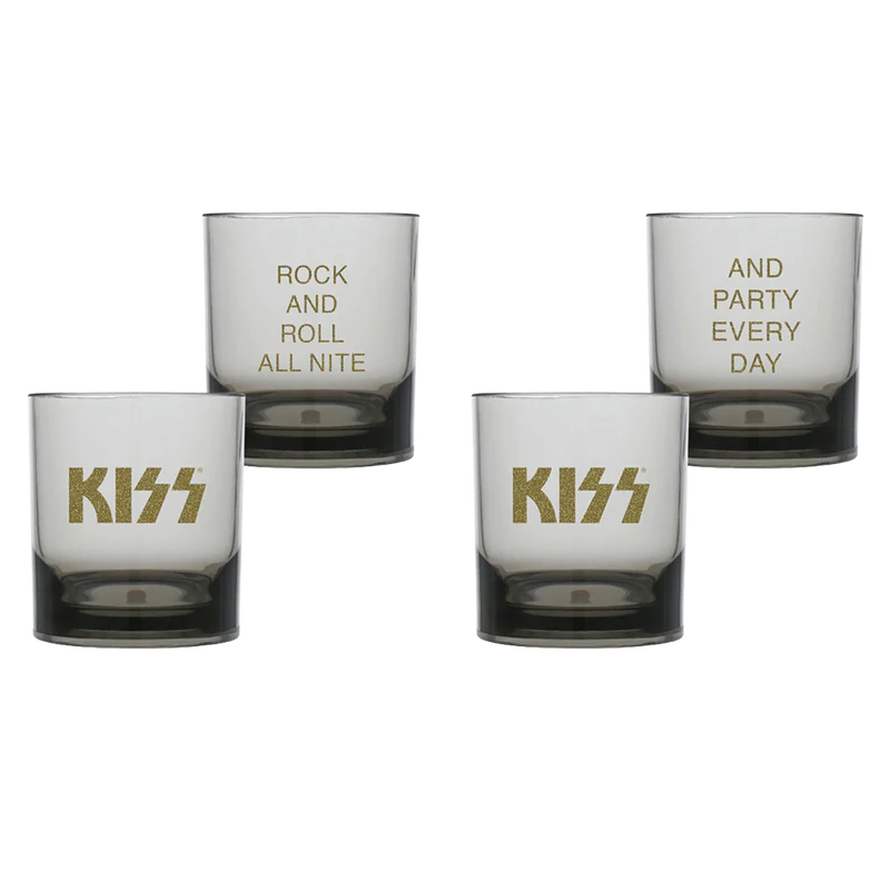 Kiss - Party Every Day Whiskey Glasses (Set of 2)